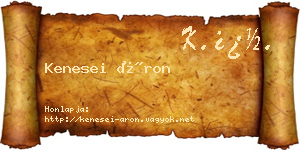 Kenesei Áron névjegykártya