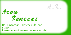 aron kenesei business card